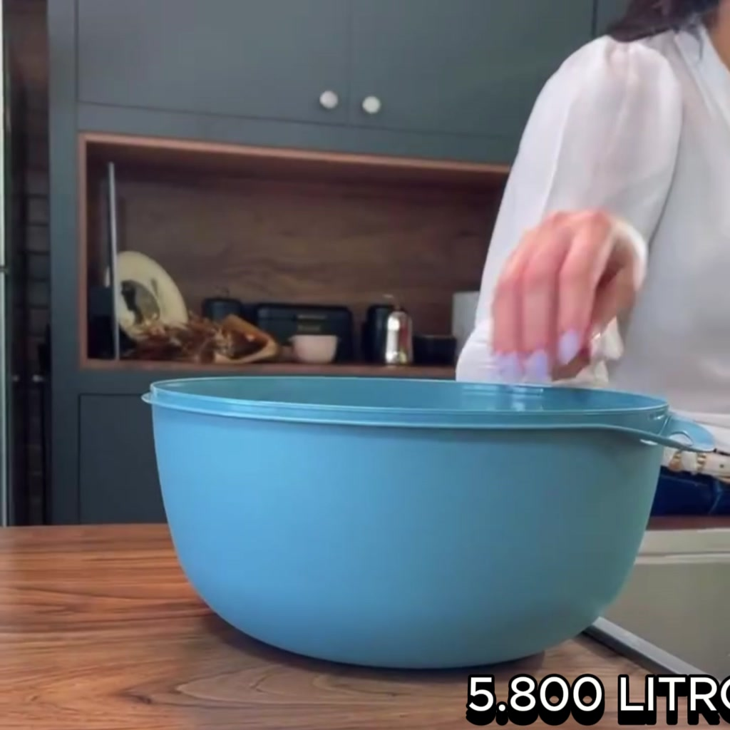 Kit com 5 Potes Grandes 2.800ml Bowl Redondo para Armazenar e Congelar Alimentos