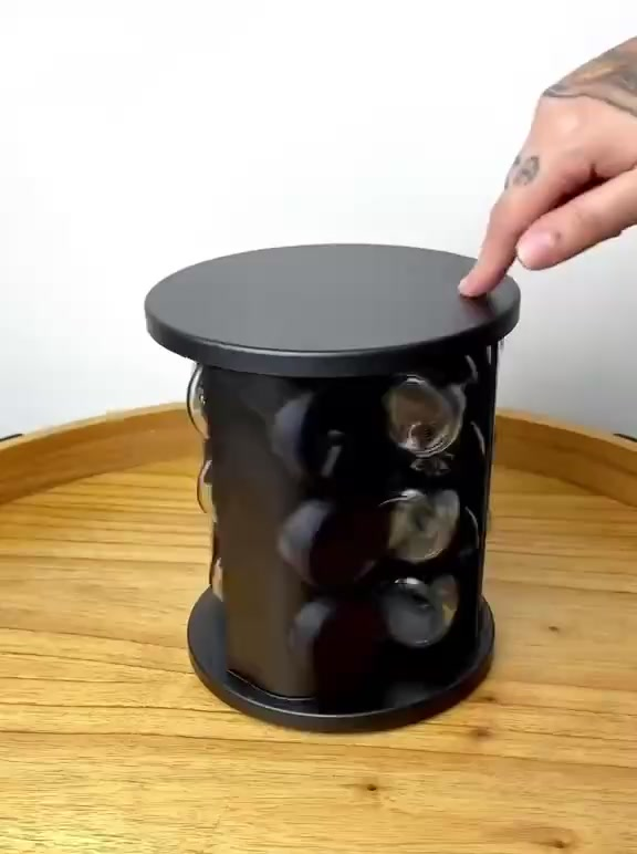 Porta Temperos de Vidro Giratório 360° – 9 ou 12 Potes