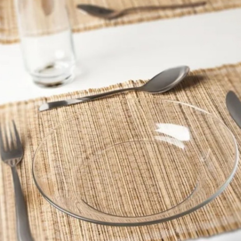 Jogo De Prato Fundo Vidro Transparente Kit 6 Unidades