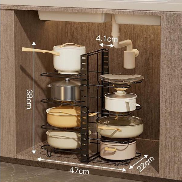 Organizador de Panelas Armário Suporte Ajustável