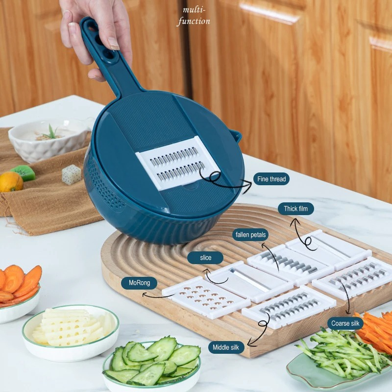 Cortador De Legumes Multifuncional Manual 12 Em 1 Descascador De Cozinha Manual Pratico Completo