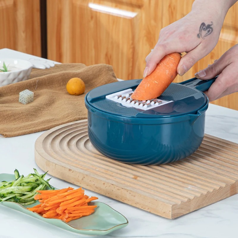 Cortador De Legumes Multifuncional Manual 12 Em 1 Descascador De Cozinha Manual Pratico Completo