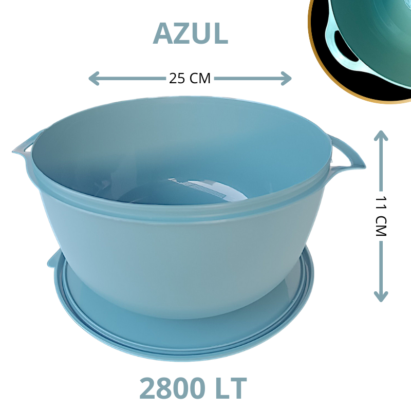 Kit com 5 Potes Grandes 2.800ml Bowl Redondo para Armazenar e Congelar Alimentos