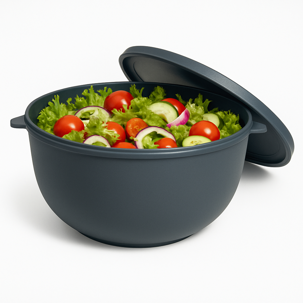 Kit com 5 Potes Grandes 2.800ml Bowl Redondo para Armazenar e Congelar Alimentos