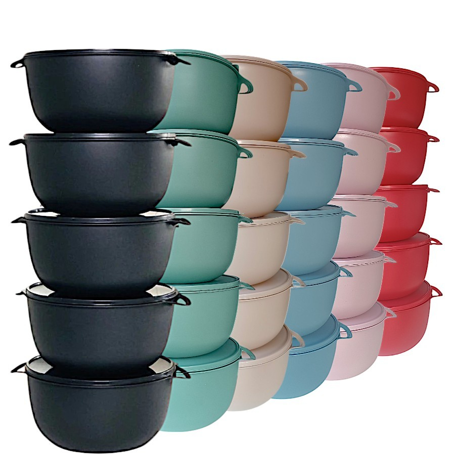 Kit com 5 Potes Grandes 2.800ml Bowl Redondo para Armazenar e Congelar Alimentos