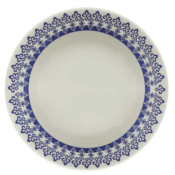 Jogo De Prato Fundo Grecia 06 peças Ceramica Oxfor Biona 21,5cm