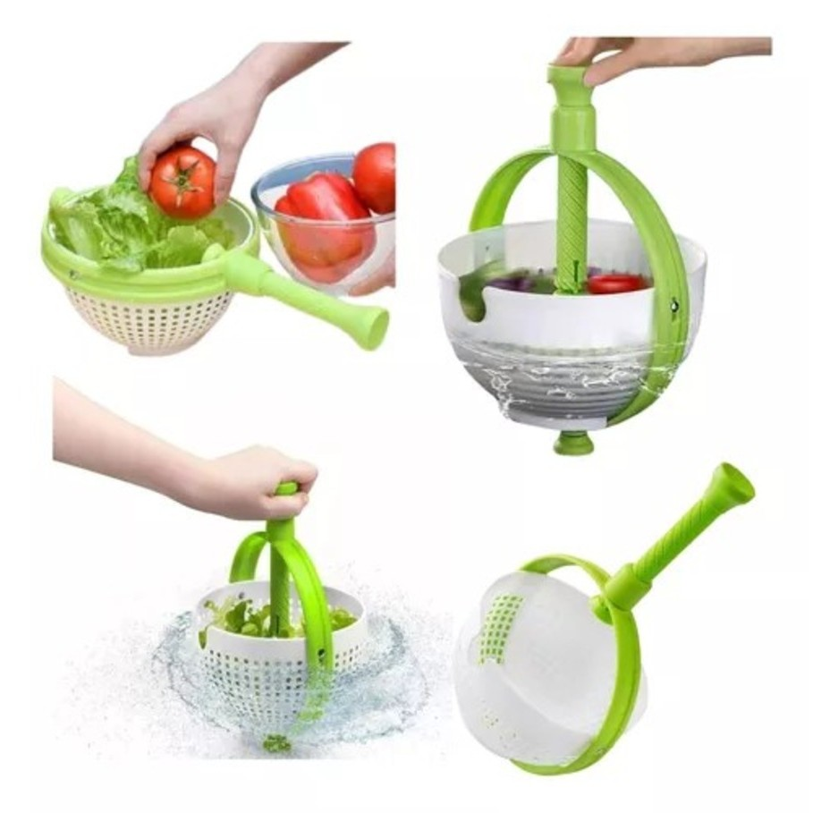 Secador De Saladas Legumes Verduras Giratório Centrifuga